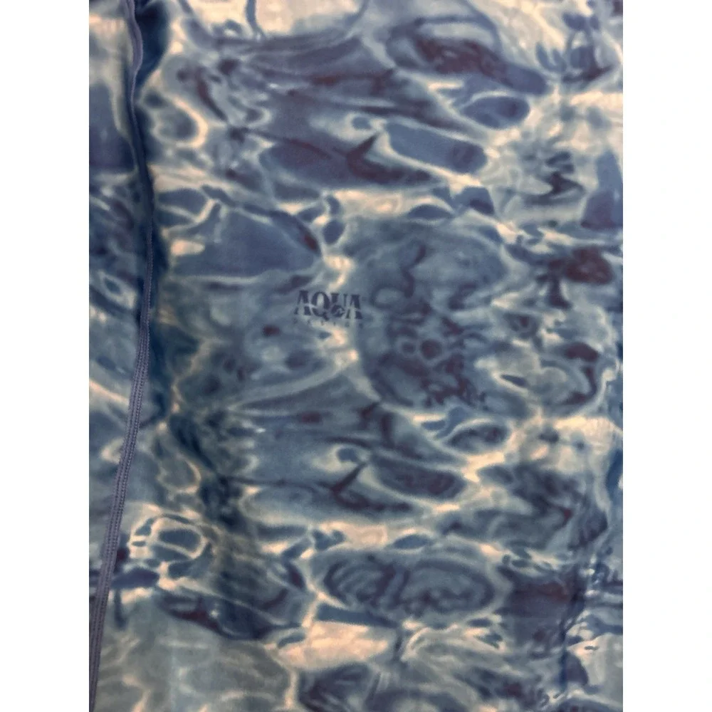 Aqua Design Womens Small Long Sleeve Swim Shirt Rash Guard‎ Sun Protection Blue